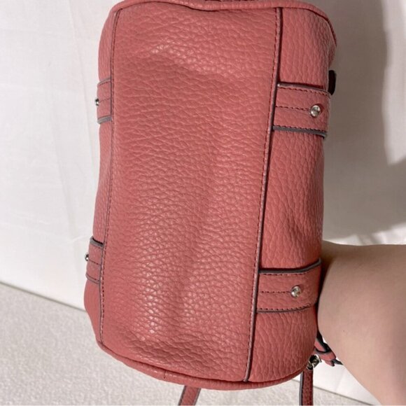 JustFab Pink Faux Pebbled Leather Mini Duffel Bag Cross Body Shoulder Bag Purse - Picture 8 of 13